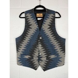 King Ranch Vest Men's M Southwestern Wool Blend USA Western Ranch Aztec Pattern